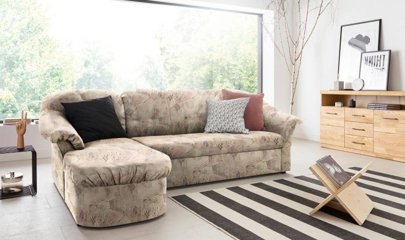 DOMO collection Ecksofa »Pegnitz, elegante Rückensteppung, kompakte Stellmasse 238/141cm, L-Form«, wahlweise mit Bettfunktion von DOMO collection