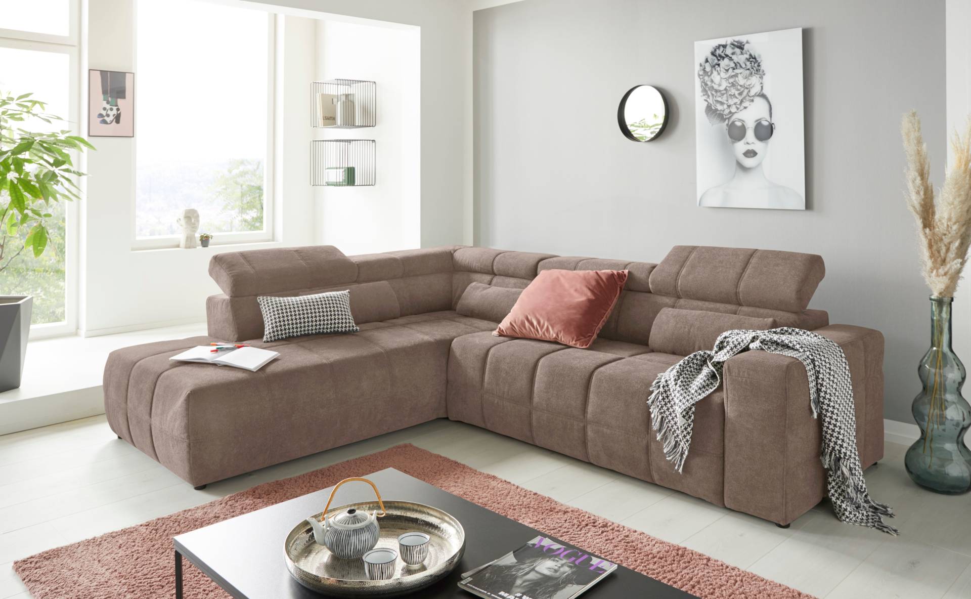 DOMO collection Ecksofa »Brandon L-Form, auch in Leder«, inklusive Kopfteilverstellung, wahlweise mit Sitztiefenverstellung DOMO collection Ecksofa »Brandon L-Form, auch in Leder«, inklusive Kopfteilverstellung, wahlweise mit Sitztiefenverstellung von DOMO collection