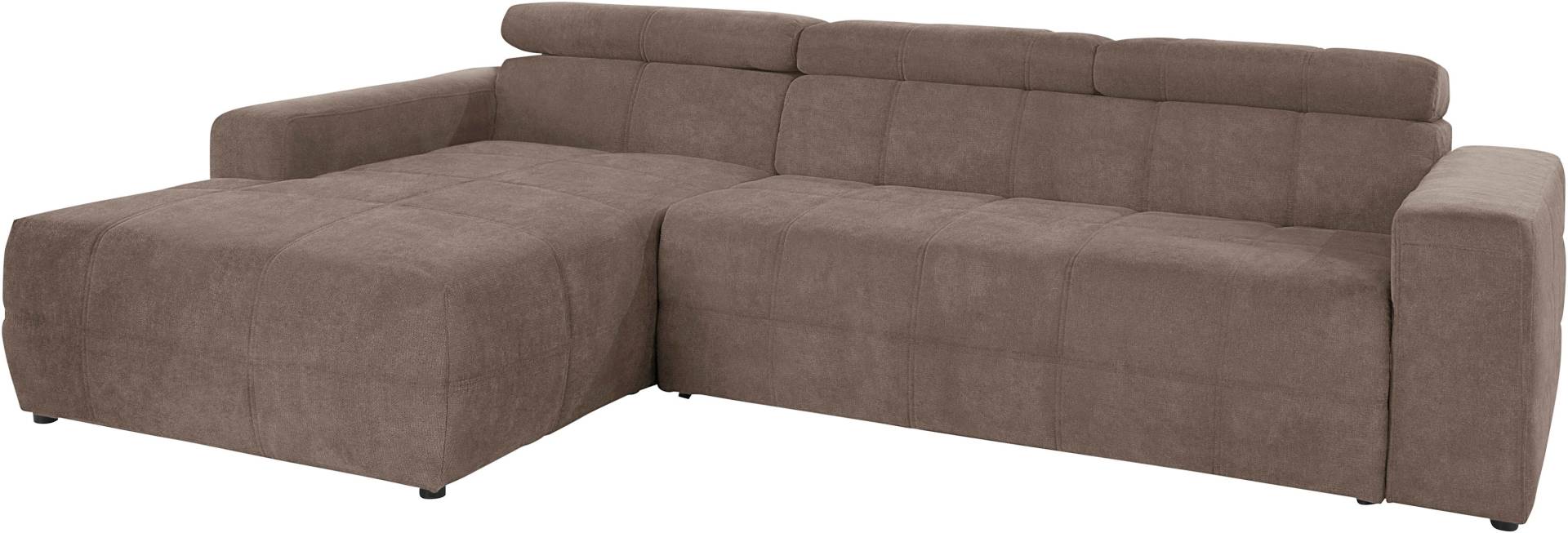 DOMO collection Ecksofa »Brandon grosse Ausführung B/T/H: 289/177/80 cm, auch in Leder und Cord«, mit Kopfteilverstellung, wahlweise Sitztiefenverstellung, L-Form von DOMO collection