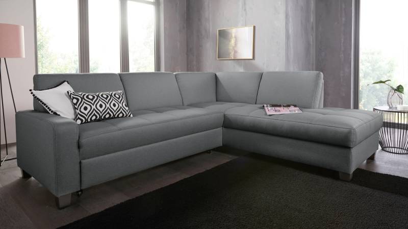 DOMO collection Ecksofa »Florentina zeitlos und elegant, Sitznähte als Designelement, L-Form«, wahlweise mit Bettfunktion, mit Kontrastnaht, Komfortsitzhöhe 47cm von DOMO collection