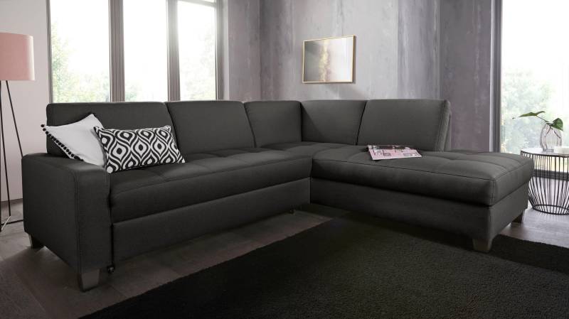 DOMO collection Ecksofa »Florentina zeitlos und elegant, Sitznähte als Designelement, L-Form«, wahlweise mit Bettfunktion, mit Kontrastnaht, Komfortsitzhöhe 47cm von DOMO collection