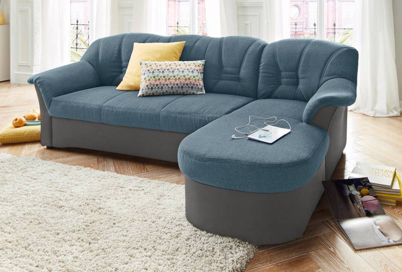 DOMO collection Ecksofa »Elva, zeitlose Formensprache, elegante Rückensteppung, L-Form«, wahlweise mit Bettfunktion und Federkern von DOMO collection