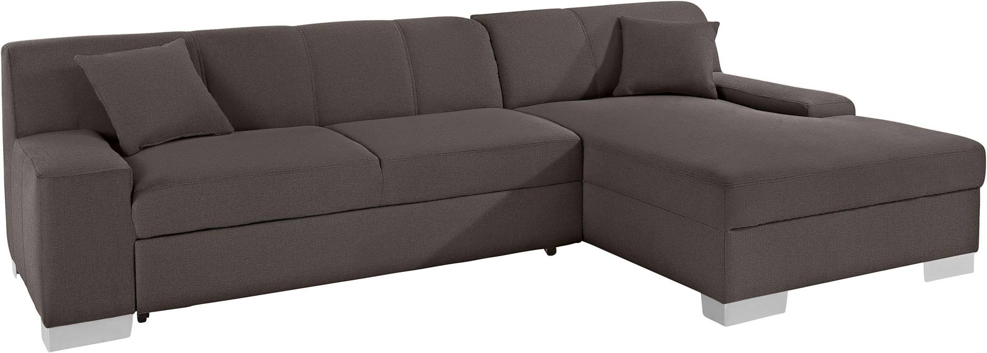 DOMO collection Ecksofa »Bero, elegant und zeitlos, flache Armlehnen, L-Form«, fester Sitzkomfort, wahlweise mit Bettfunktion von DOMO collection