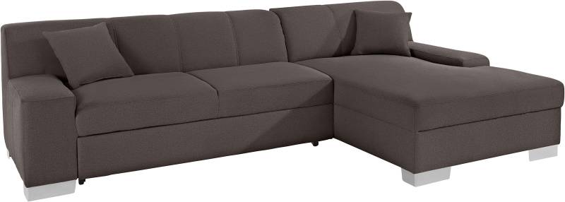 DOMO collection Ecksofa »Bero, elegant und zeitlos, flache Armlehnen, L-Form«, fester Sitzkomfort, wahlweise mit Bettfunktion von DOMO collection