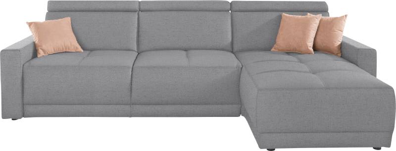 DOMO collection Ecksofa »Ava mit moderner Sitzheftung & toller Doppelnaht, komfortabel, L-Form«, mit Recamiere, inkl. Federkern, wahlweise mit Kopfteilverstellungen von DOMO collection
