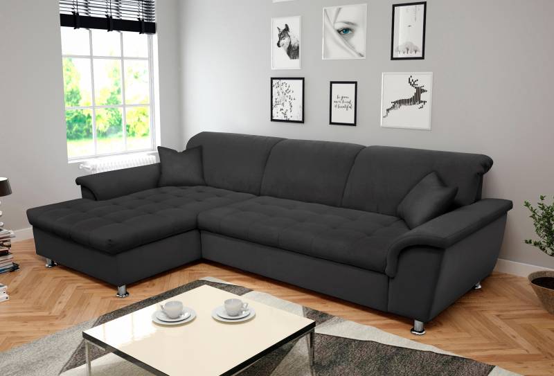 DOMO collection Ecksofa »Franzi Steppung im Sitzbereich B7T/H: 278/162/80 cm, Schlafsofa«, wahlweise mit Bettfunktion, Bettkasten und Kopfteilverstellung von DOMO collection