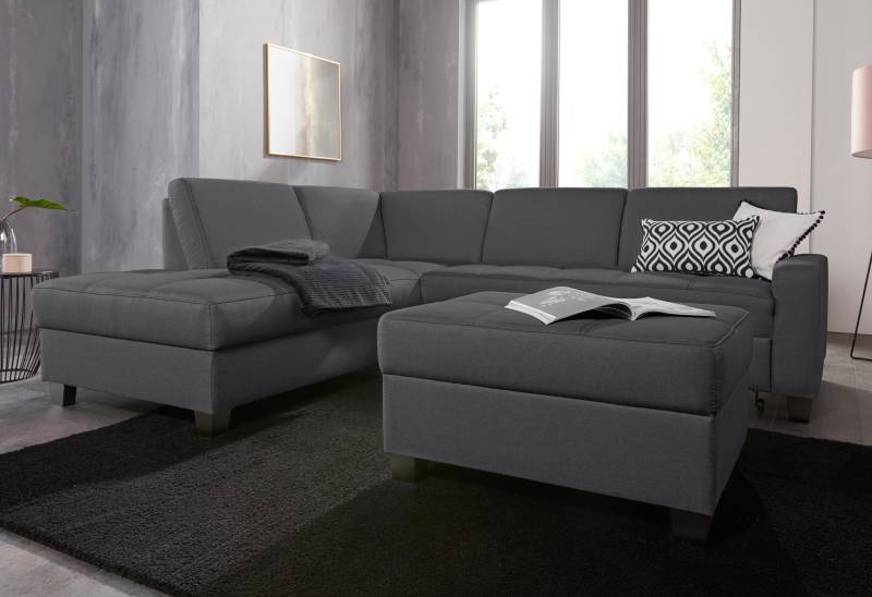 DOMO collection Ecksofa »Florentina zeitlos und elegant, Sitznähte als Designelement, L-Form«, wahlweise mit Bettfunktion, mit Kontrastnaht, Komfortsitzhöhe 47cm von DOMO collection