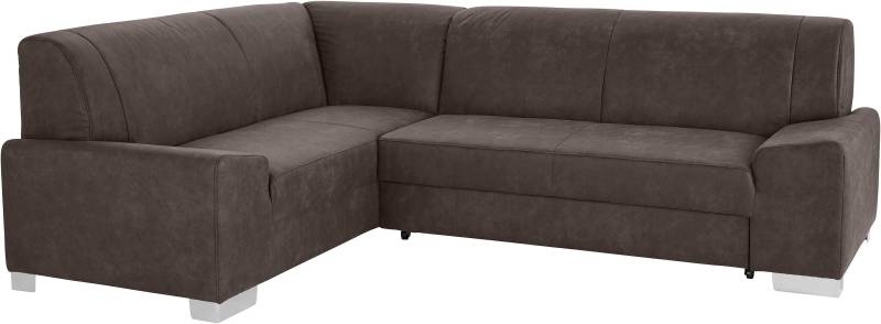 DOMO collection Ecksofa »Anzio in kubischer Formensprache, flache Armlehnen, L-Form«, Wahlweise mit Bettfunktion und Federkern für hohen Sitzkomfort von DOMO collection