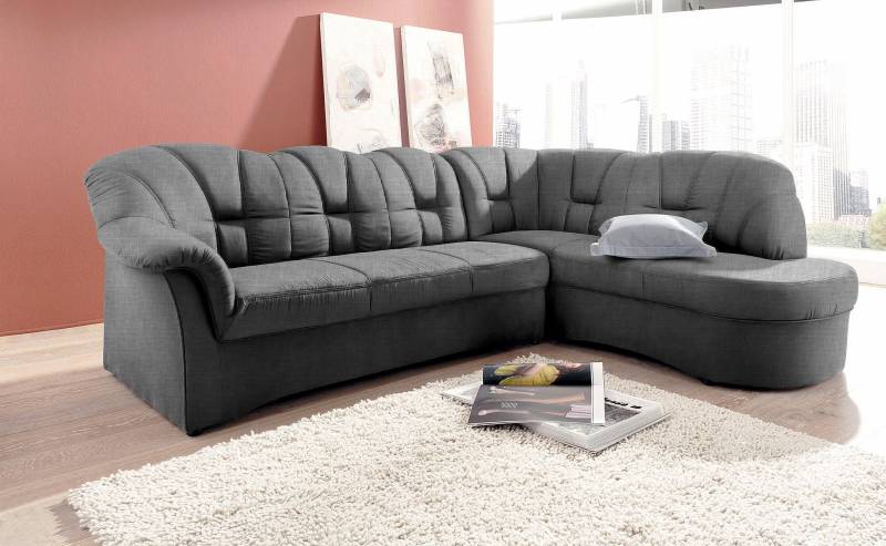 DOMO collection Ecksofa »Papenburg, zeitlose Rückensteppung, elegante Armlehne, L-Form«, mit Ottomane, wahlweise mit Bettfunktion von DOMO collection