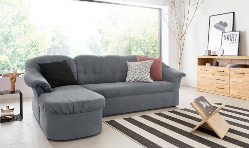 DOMO collection Ecksofa »Pegnitz, elegante Rückensteppung, kompakte Stellmasse 238/141cm, L-Form«, wahlweise mit Bettfunktion von DOMO collection