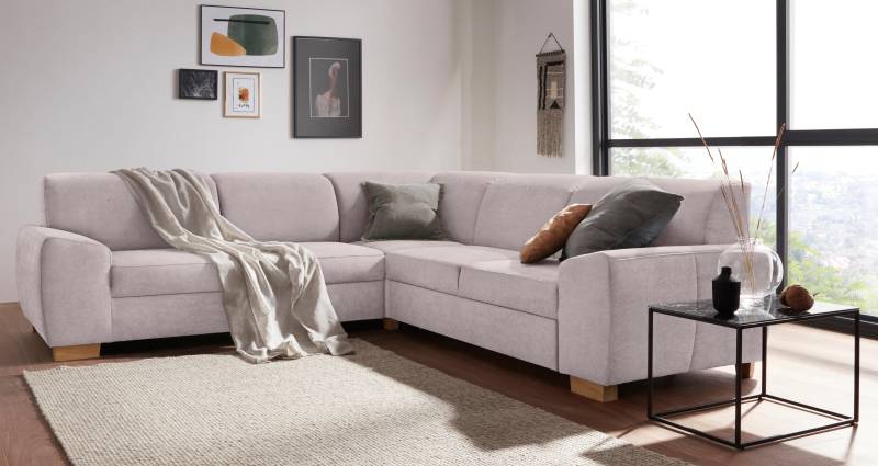 DOMO collection Ecksofa »Incanto kubische Formensprache, komfortabel, flache Armlehnen, L-Form«, wahlweise mit Bettfunktion von DOMO collection
