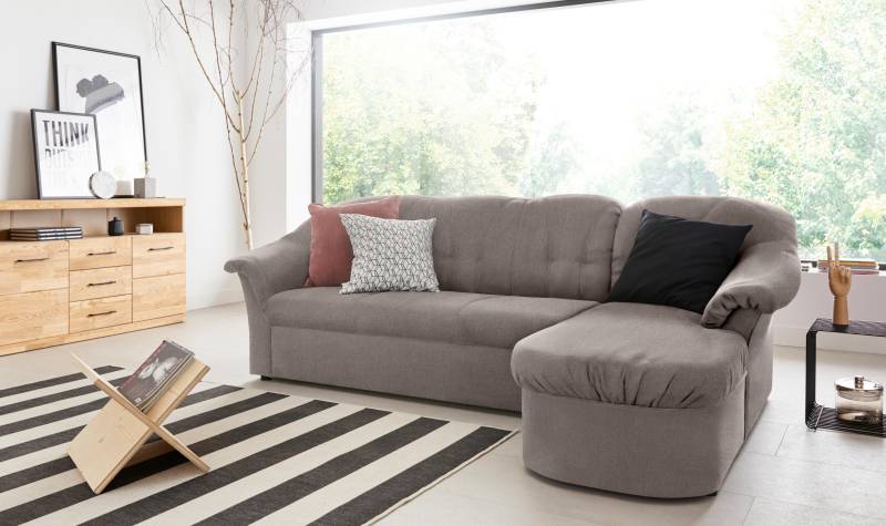 DOMO collection Ecksofa »Pegnitz, elegante Rückensteppung, kompakte Stellmasse 238/141cm, L-Form«, wahlweise mit Bettfunktion von DOMO collection
