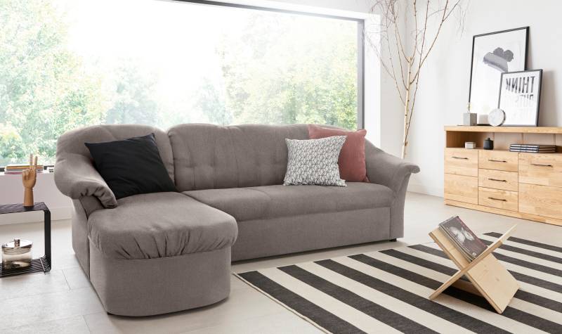 DOMO collection Ecksofa »Pegnitz, elegante Rückensteppung, kompakte Stellmasse 238/141cm, L-Form«, wahlweise mit Bettfunktion von DOMO collection