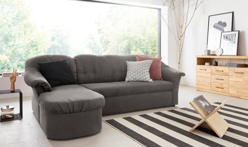 DOMO collection Ecksofa »Pegnitz, elegante Rückensteppung, kompakte Stellmasse 238/141cm, L-Form«, wahlweise mit Bettfunktion von DOMO collection