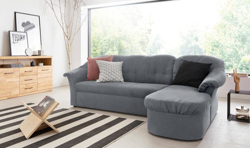 DOMO collection Ecksofa »Pegnitz, elegante Rückensteppung, kompakte Stellmasse 238/141cm, L-Form«, wahlweise mit Bettfunktion von DOMO collection