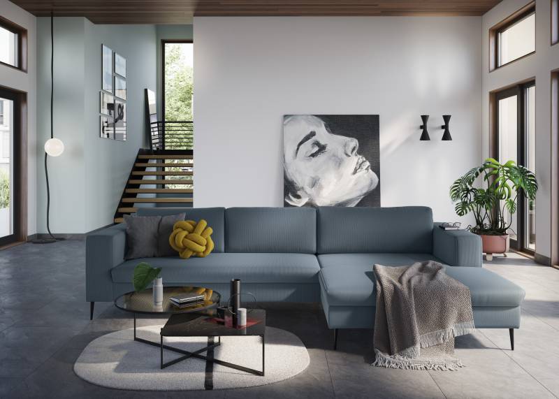 DOMO collection Ecksofa »Modica, zeitlos und elegant, L-Form«, moderne Optik mit extrabreiter Recamiere, auch in Cord von DOMO collection