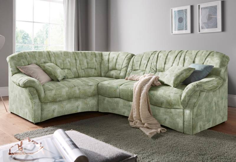 DOMO collection Ecksofa »Bahia, zeitlos und elegant, bequeme Armlehnen, L-Form«, wahlweise mit Bettfunktion von DOMO collection