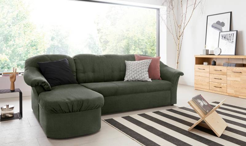 DOMO collection Ecksofa »Pegnitz, elegante Rückensteppung, kompakte Stellmasse 238/141cm, L-Form«, wahlweise mit Bettfunktion von DOMO collection