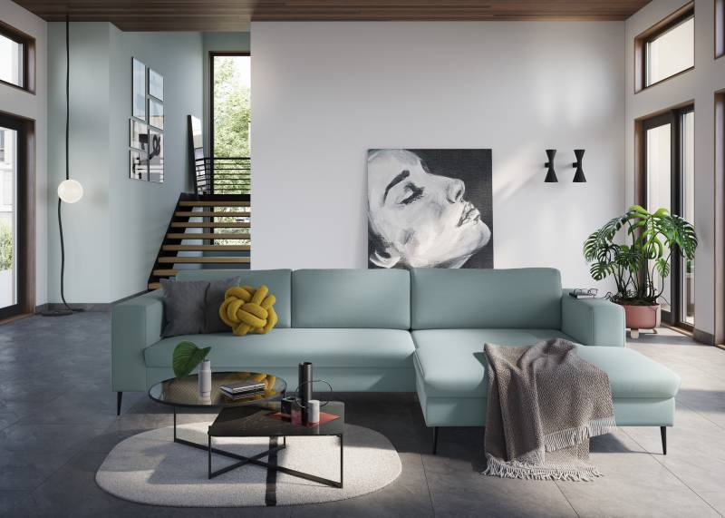 DOMO collection Ecksofa »Modica, zeitlos und elegant, L-Form«, moderne Optik mit extrabreiter Recamiere, auch in Cord von DOMO collection