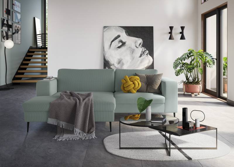 DOMO collection Ecksofa »Modica kompakt und elegant, Breite 244, L-Form«, moderne Optik mit extrabreiter Recamiere, auch in Cord von DOMO collection