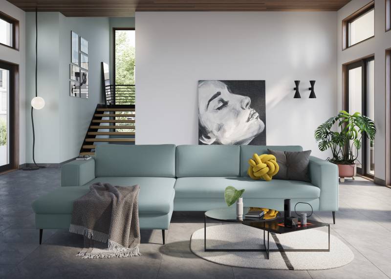 DOMO collection Ecksofa »Modica, zeitlos und elegant, L-Form«, moderne Optik mit extrabreiter Recamiere, auch in Cord von DOMO collection
