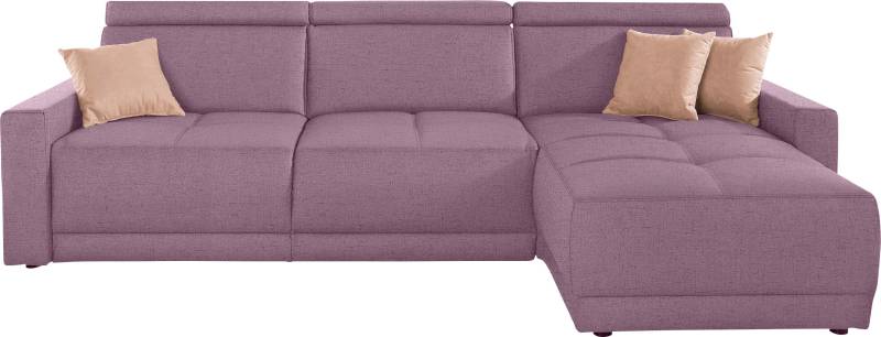 DOMO collection Ecksofa »Ava mit moderner Sitzheftung & toller Doppelnaht, komfortabel, L-Form«, mit Recamiere, inkl. Federkern, wahlweise mit Kopfteilverstellungen von DOMO collection