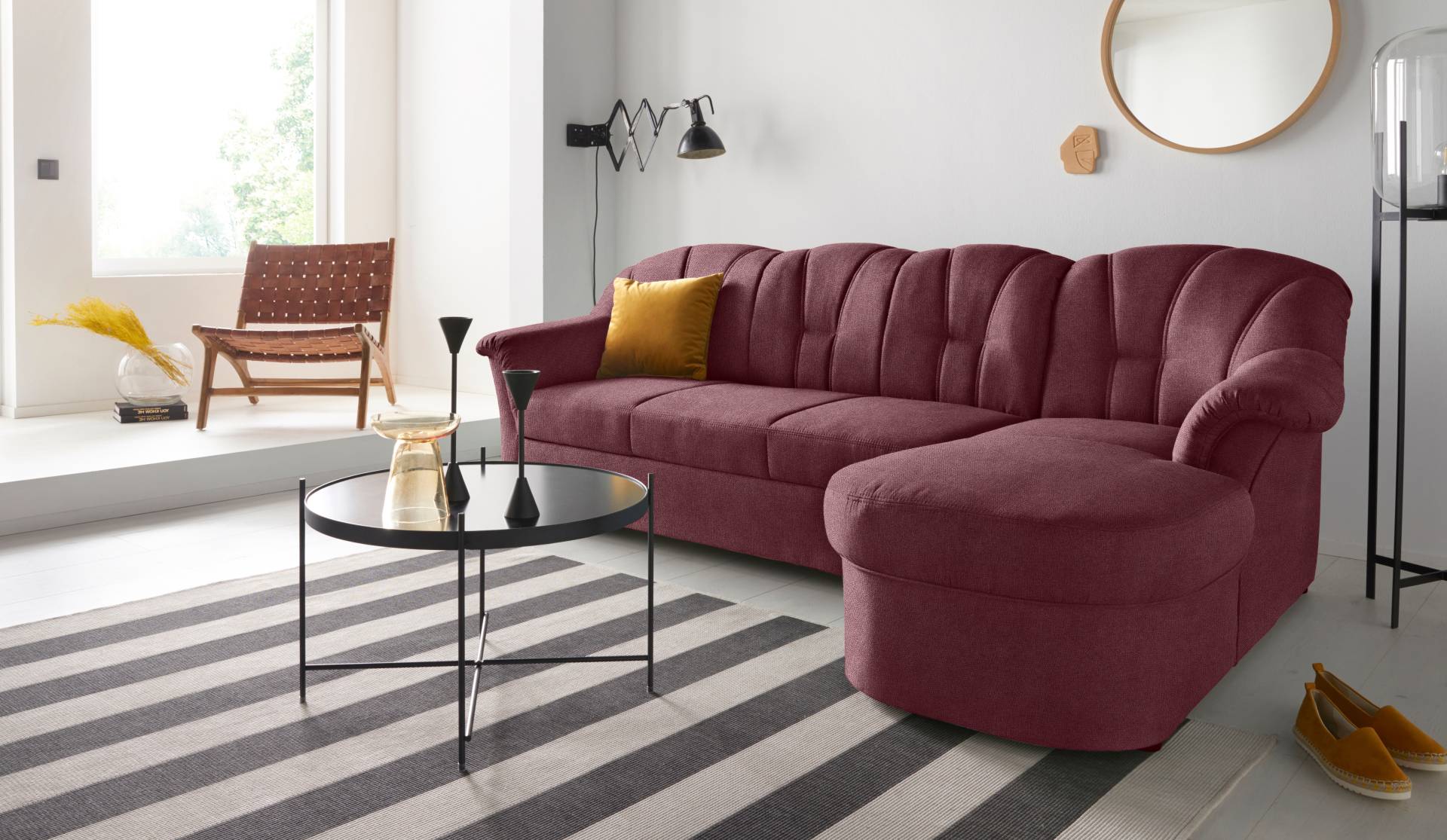 DOMO collection Ecksofa Papenburg L-Form, in grosser Farbvielfalt, wahlweise mit Bettfunktion von DOMO collection