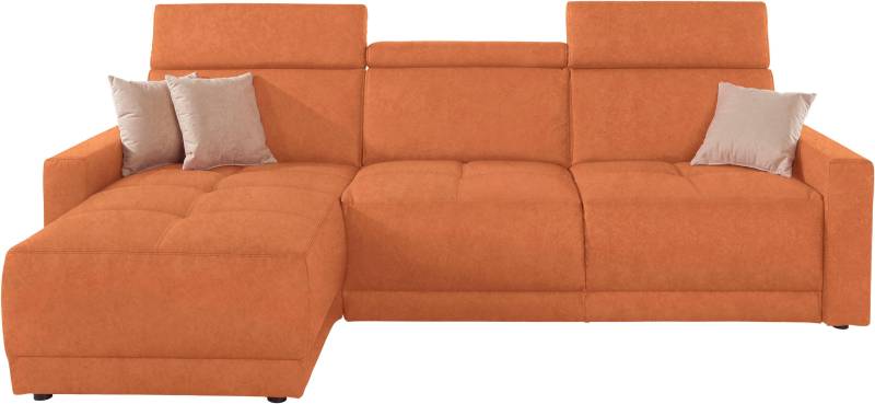 DOMO collection Ecksofa »Ava mit moderner Sitzheftung & toller Doppelnaht, komfortabel, L-Form«, mit Recamiere, inkl. Federkern, wahlweise mit Kopfteilverstellungen von DOMO collection