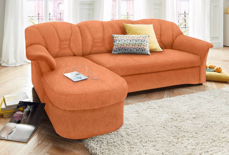 DOMO collection Ecksofa »Elva, zeitlose Formensprache, elegante Rückensteppung, L-Form«, wahlweise mit Bettfunktion und Federkern von DOMO collection