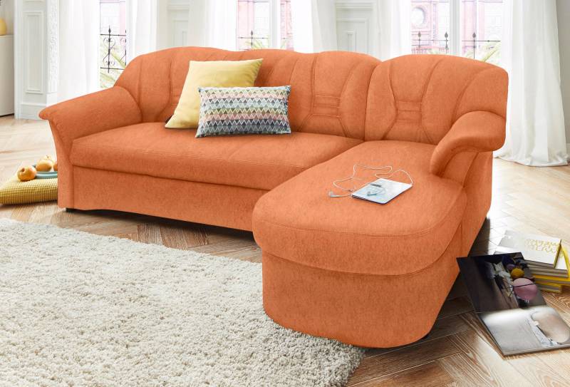 DOMO collection Ecksofa »Elva, zeitlose Formensprache, elegante Rückensteppung, L-Form«, wahlweise mit Bettfunktion und Federkern von DOMO collection