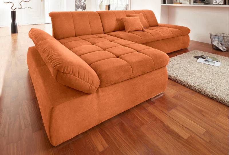 DOMO collection Ecksofa »NMoric XXL, B/T/H: 300/172/80cm, L-Form«, wahlweise mit Bettfunktion und Armlehnverstellung von DOMO collection