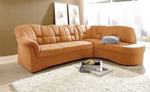 DOMO collection Ecksofa »Papenburg, zeitlose Rückensteppung, elegante Armlehne, L-Form«, mit Ottomane, wahlweise mit Bettfunktion von DOMO collection