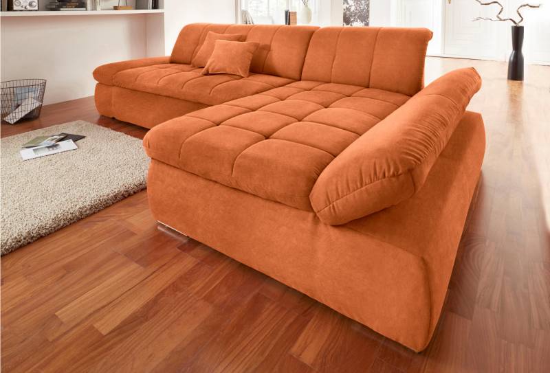DOMO collection Ecksofa »NMoric XXL, B/T/H: 300/172/80cm, L-Form«, wahlweise mit Bettfunktion und Armlehnverstellung von DOMO collection