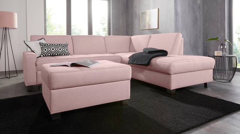 DOMO collection Ecksofa »Florentina zeitlos und elegant, Sitznähte als Designelement, L-Form«, wahlweise mit Bettfunktion, mit Kontrastnaht, Komfortsitzhöhe 47cm von DOMO collection