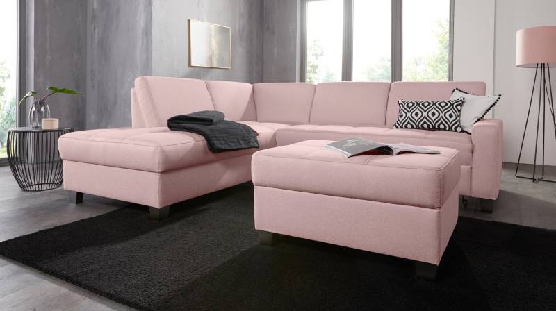 DOMO collection Ecksofa »Florentina zeitlos und elegant, Sitznähte als Designelement, L-Form«, wahlweise mit Bettfunktion, mit Kontrastnaht, Komfortsitzhöhe 47cm von DOMO collection