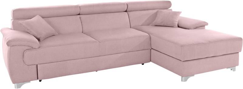 DOMO collection Ecksofa »Mira, inklusive Kopfteilverstellung für mehr Wohlfühlkomfort, L-Form«, wahlweise mit Bettfunktion und Bettkasten, elegant und modern von DOMO collection