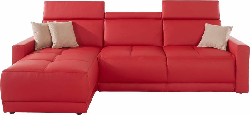 DOMO collection Ecksofa »Ava mit moderner Sitzheftung & toller Doppelnaht, komfortabel, L-Form«, mit Recamiere, inkl. Federkern, wahlweise mit Kopfteilverstellungen von DOMO collection