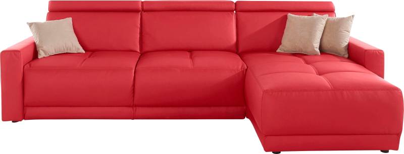DOMO collection Ecksofa »Ava mit moderner Sitzheftung & toller Doppelnaht, komfortabel, L-Form«, mit Recamiere, inkl. Federkern, wahlweise mit Kopfteilverstellungen von DOMO collection