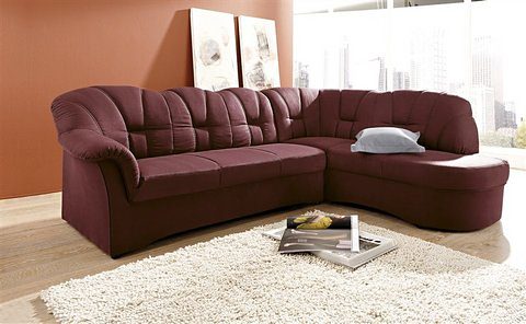 DOMO collection Ecksofa »Papenburg, zeitlose Rückensteppung, elegante Armlehne, L-Form«, mit Ottomane, wahlweise mit Bettfunktion von DOMO collection
