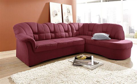 DOMO collection Ecksofa »Papenburg, zeitlose Rückensteppung, elegante Armlehne, L-Form«, mit Ottomane, wahlweise mit Bettfunktion von DOMO collection