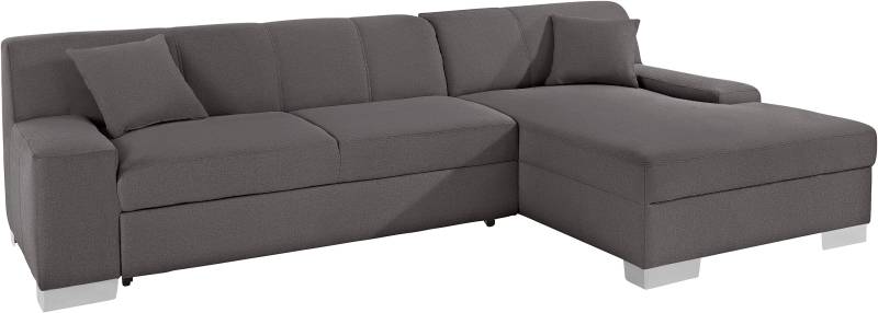 DOMO collection Ecksofa »Bero, elegant und zeitlos, flache Armlehnen, L-Form«, fester Sitzkomfort, wahlweise mit Bettfunktion von DOMO collection