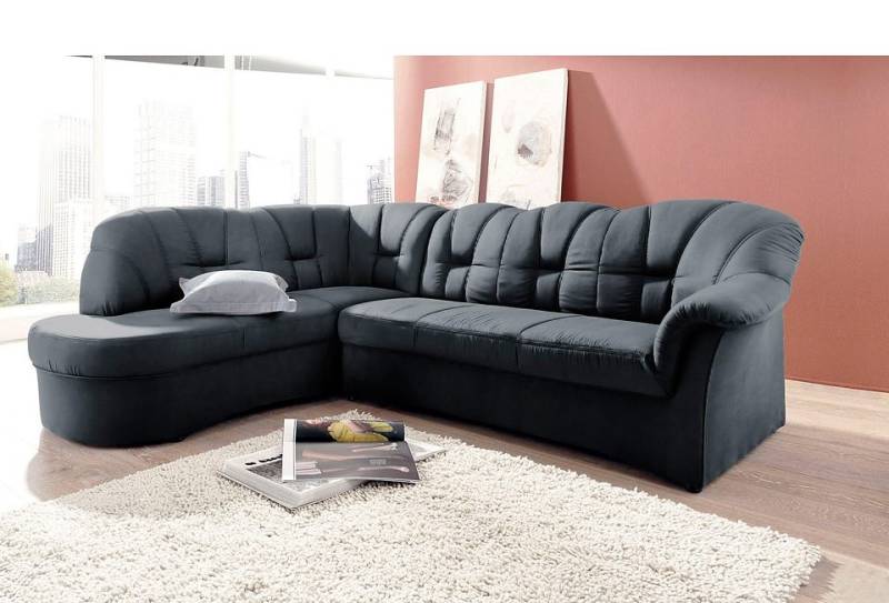 DOMO collection Ecksofa »Papenburg, zeitlose Rückensteppung, elegante Armlehne, L-Form«, mit Ottomane, wahlweise mit Bettfunktion von DOMO collection