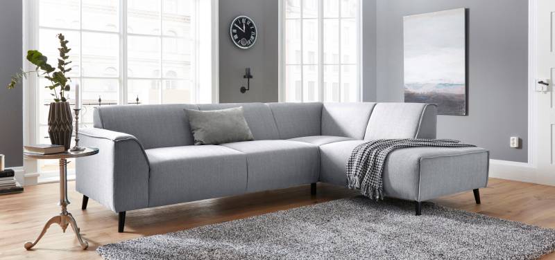 DOMO collection Ecksofa »Amora, inklusive komfortablem Federkern für mehr Sitzkomfort, L-Form«, mit Ottomane, elegant und zeitlos, bequem, Komfortsitzhöhe 47cm von DOMO collection