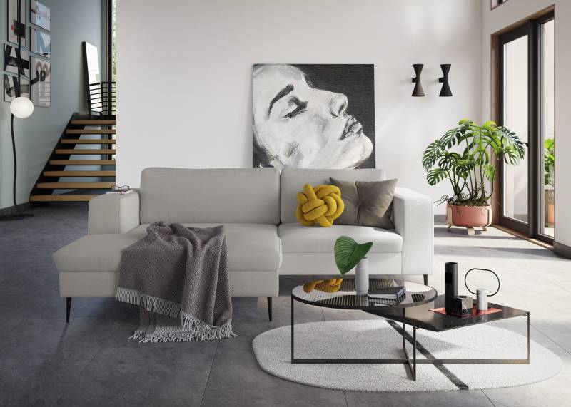DOMO collection Ecksofa »Modica kompakt und elegant, Breite 244, L-Form«, moderne Optik mit extrabreiter Recamiere, auch in Cord von DOMO collection
