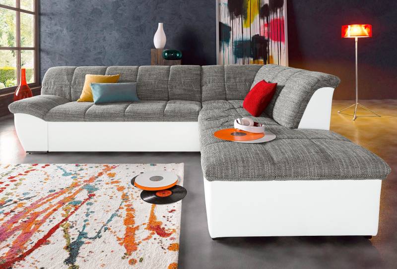 DOMO collection Ecksofa »Splash, aktuelle Sitz- und Rückensteppung, Materialmix, L-Form«, wahlweise mit Bettfunktion von DOMO collection