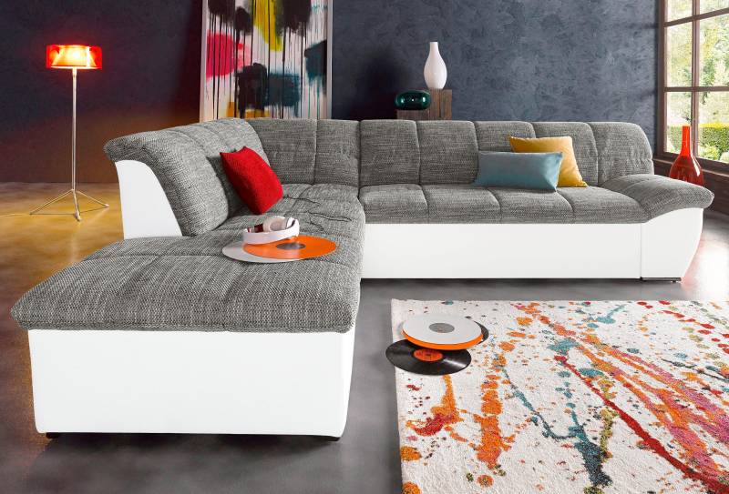DOMO collection Ecksofa »Splash, aktuelle Sitz- und Rückensteppung, Materialmix, L-Form«, wahlweise mit Bettfunktion von DOMO collection