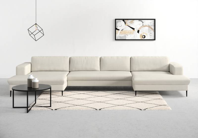 DOMO collection Wohnlandschaft »Modica U-Form«, XXL, in moderner Optik mit, 2 grosszügigen Recamieren, auch in Cord von DOMO collection
