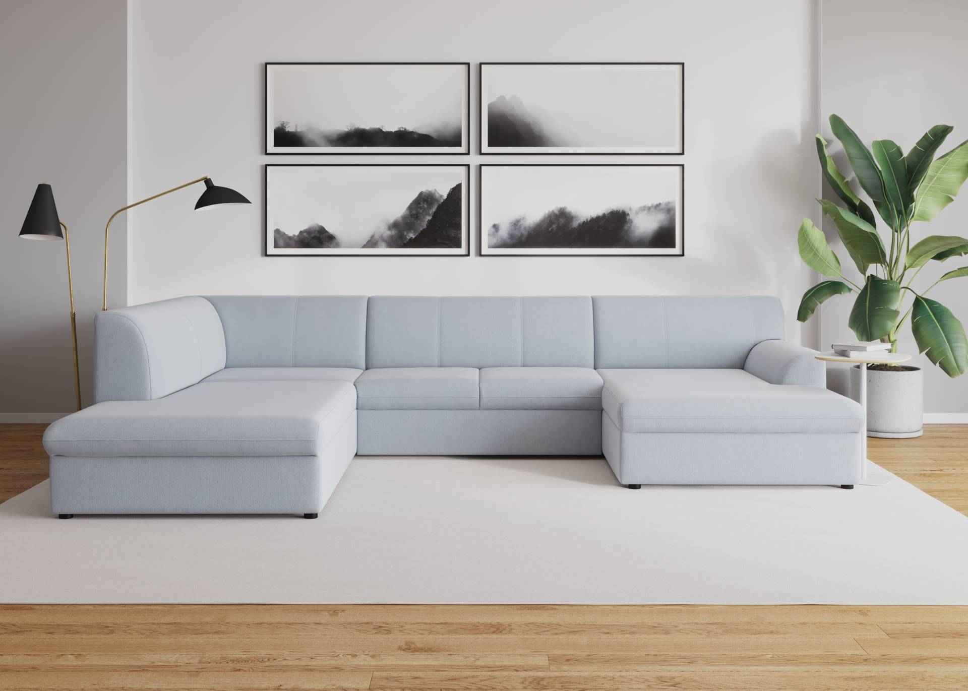 DOMO collection Wohnlandschaft »Topper, elegant und zeitlos, komfortabel, U-Form«, wahlweise mit Bettfunktion von DOMO collection