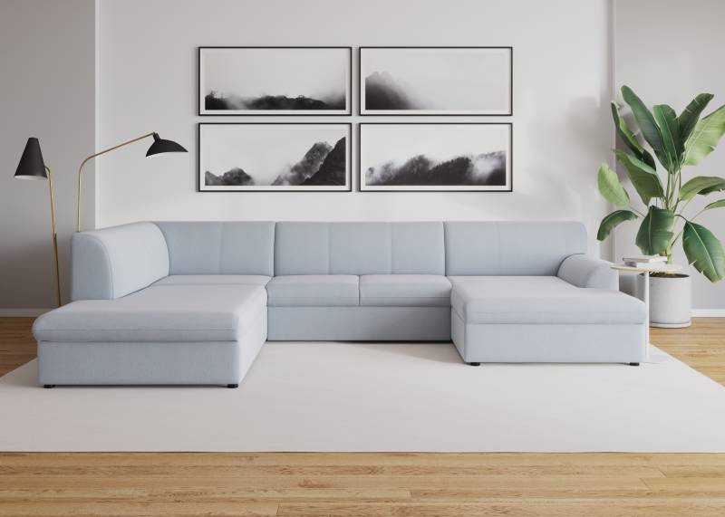 DOMO collection Wohnlandschaft »Topper, elegant und zeitlos, komfortabel, U-Form«, wahlweise mit Bettfunktion von DOMO collection