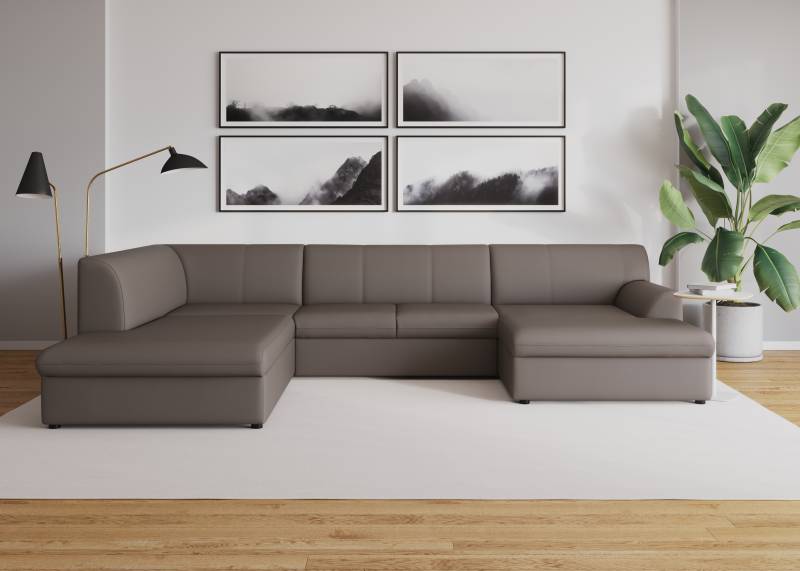 DOMO collection Wohnlandschaft »Topper, elegant und zeitlos, komfortabel, U-Form«, wahlweise mit Bettfunktion von DOMO collection